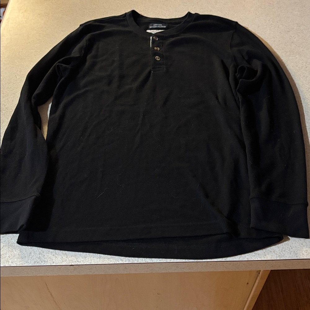 St. John's Bay Black Henley Shirt